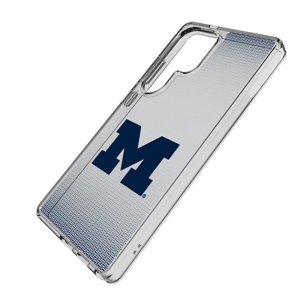 University of Michigan Wolverines Linen Galaxy Clear Phone Case for Samsung Galaxy Iso.Jpg