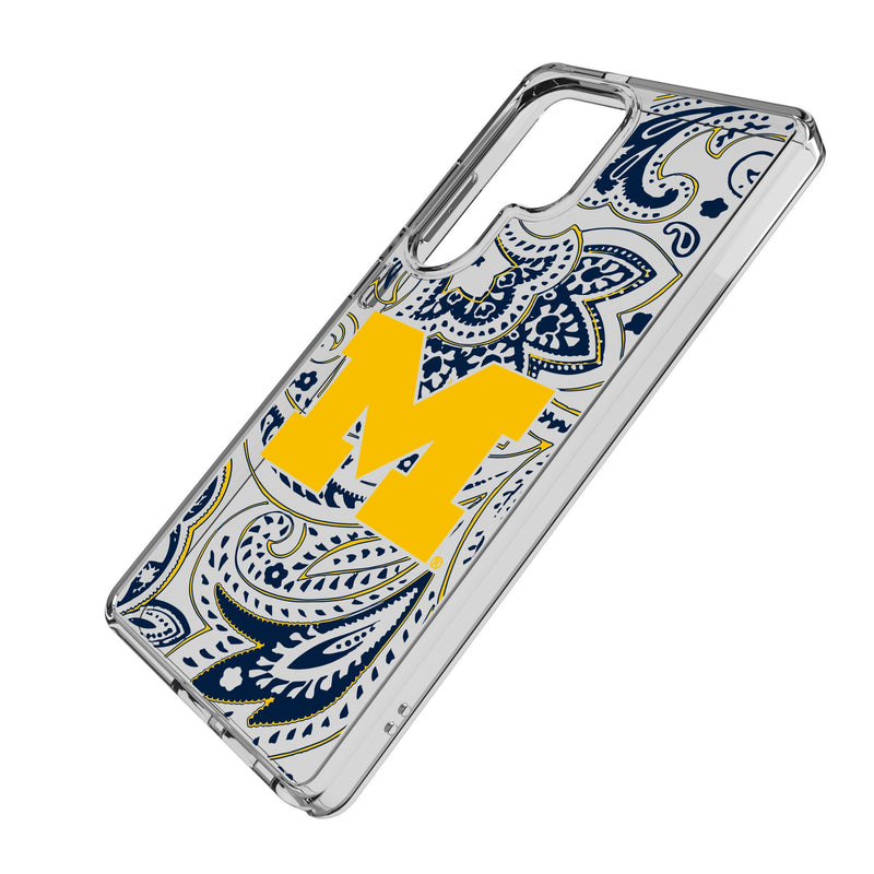 University of Michigan Wolverines Paisley Galaxy Clear Phone Case for Samsung Galaxy Iso.Jpg