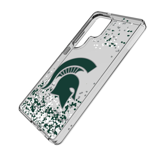 Michigan State University Spartans Confetti Galaxy Clear Phone Case for Samsung Galaxy Iso.Jpg
