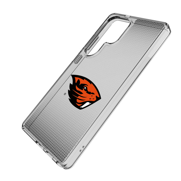Oregon State University Beavers Linen Galaxy Clear Phone Case for Samsung Galaxy Iso.Jpg