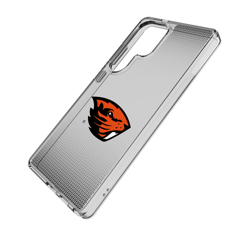 Oregon State University Beavers Linen Galaxy Clear Phone Case for Samsung Galaxy Iso.Jpg