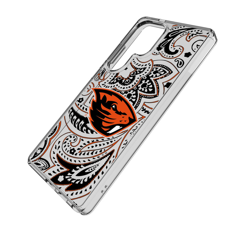 Oregon State University Beavers Paisley Galaxy Clear Phone Case for Samsung Galaxy Iso.Jpg