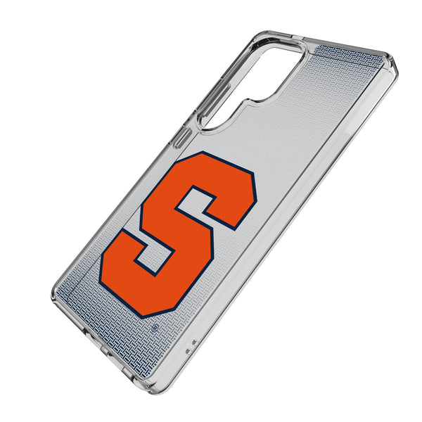 Syracuse University Orange Linen Galaxy Clear Phone Case for Samsung Galaxy Iso.Jpg