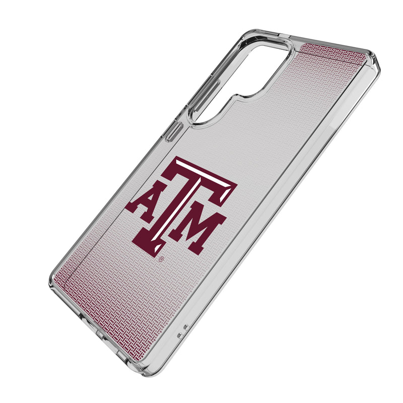 Texas A&M University Aggies Linen Galaxy Clear Phone Case for Samsung Galaxy Iso.Jpg