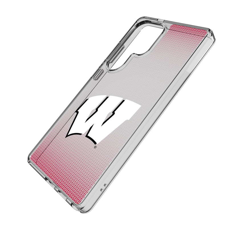 University of Wisconsin Badgers Linen Galaxy Clear Phone Case for Samsung Galaxy Iso.Jpg