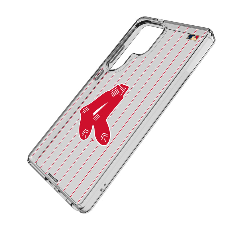 Boston Red Sox 1924-1960 - Cooperstown Collection Pinstripe Galaxy Clear Phone Case for Samsung Galaxy Iso.Jpg