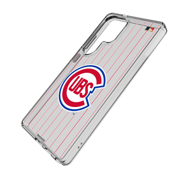 Chicago Cubs 1948-1956 - Cooperstown Collection Pinstripe Galaxy Clear Phone Case for Samsung Galaxy Iso.Jpg