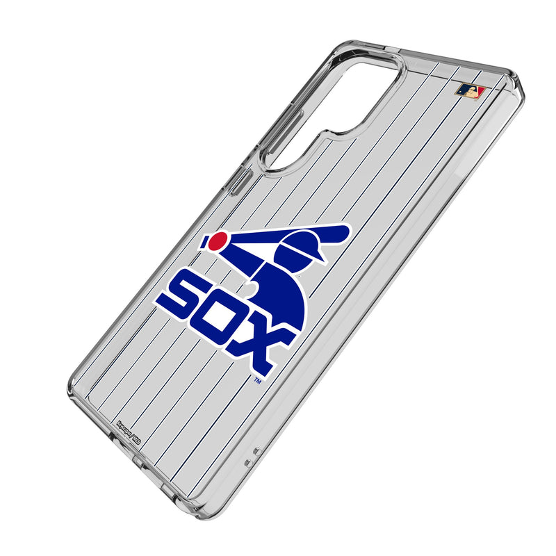 Chicago White Sox 1976-1981 - Cooperstown Collection Pinstripe Galaxy Clear Phone Case for Samsung Galaxy Iso.Jpg