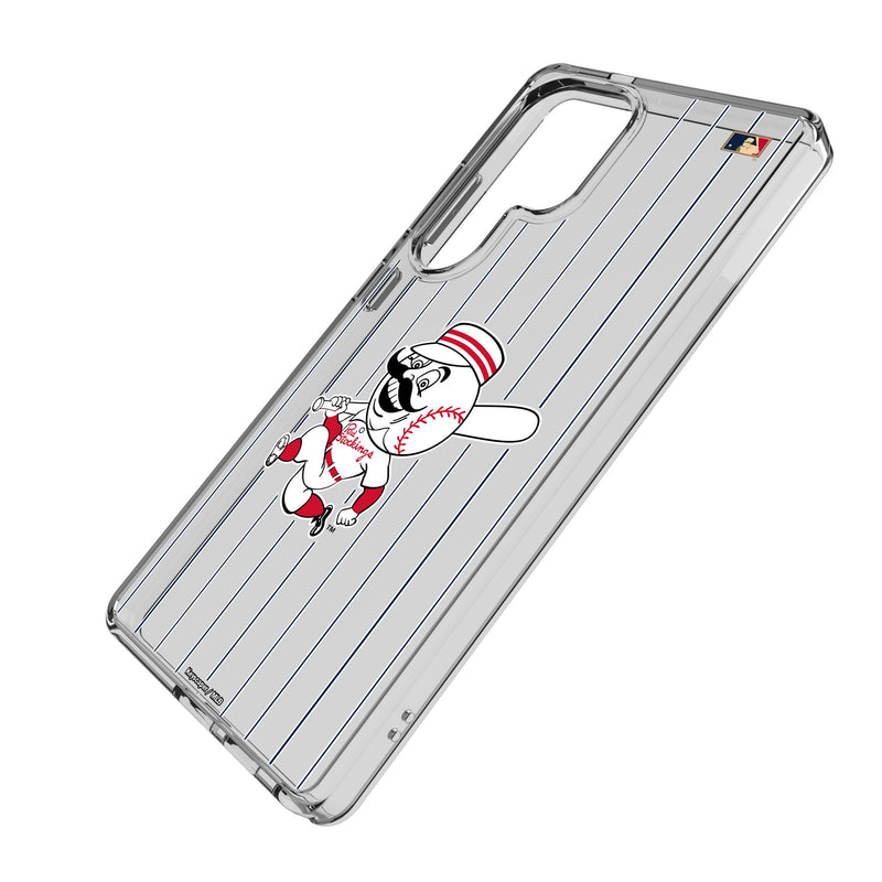 Cincinnati Reds 1953-1967 - Cooperstown Collection Pinstripe Galaxy Clear Phone Case for Samsung Galaxy Iso.Jpg