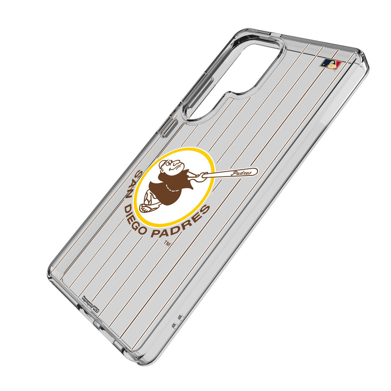 San Diego Padres 1969-1984 - Cooperstown Collection Pinstripe Galaxy Clear Phone Case for Samsung Galaxy Iso.Jpg