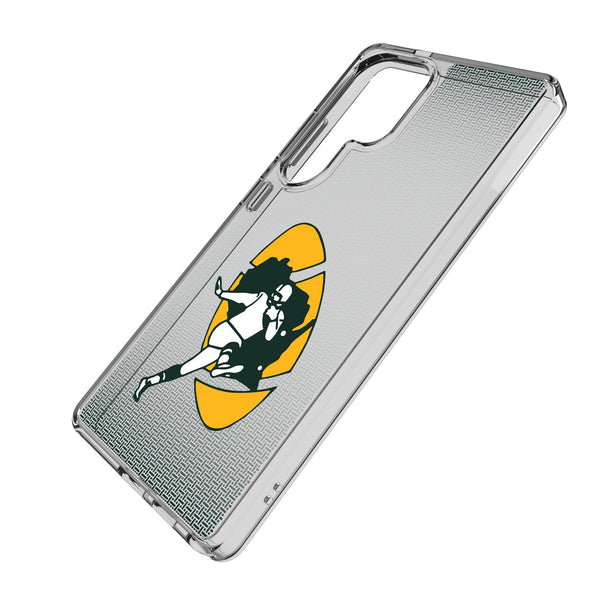 Green Bay Packers Historic Collection Linen Galaxy Clear Phone Case for Samsung Galaxy Iso.Jpg