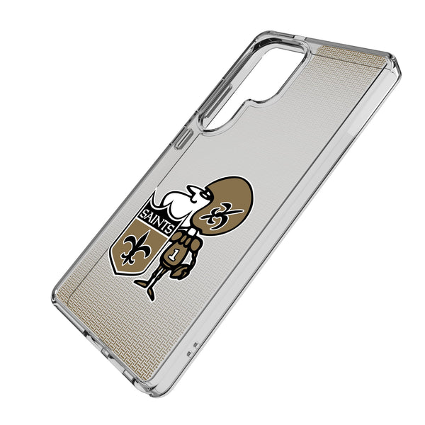 New Orleans Saints Historic Collection Linen Galaxy Clear Phone Case for Samsung Galaxy Iso.Jpg