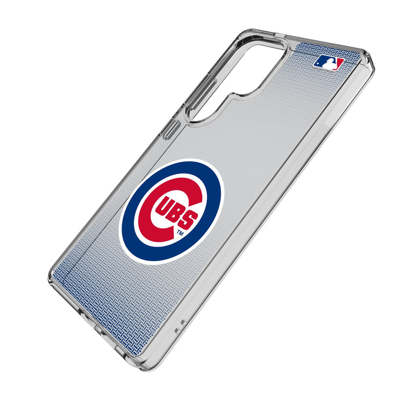 Chicago Cubs Linen Galaxy Clear Phone Case for Samsung Galaxy Iso.Jpg