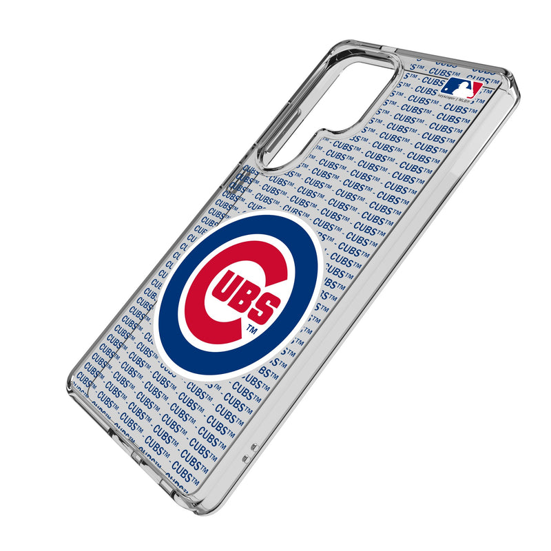 Chicago Cubs Text Backdrop Galaxy Clear Phone Case for Samsung Galaxy Iso.Jpg