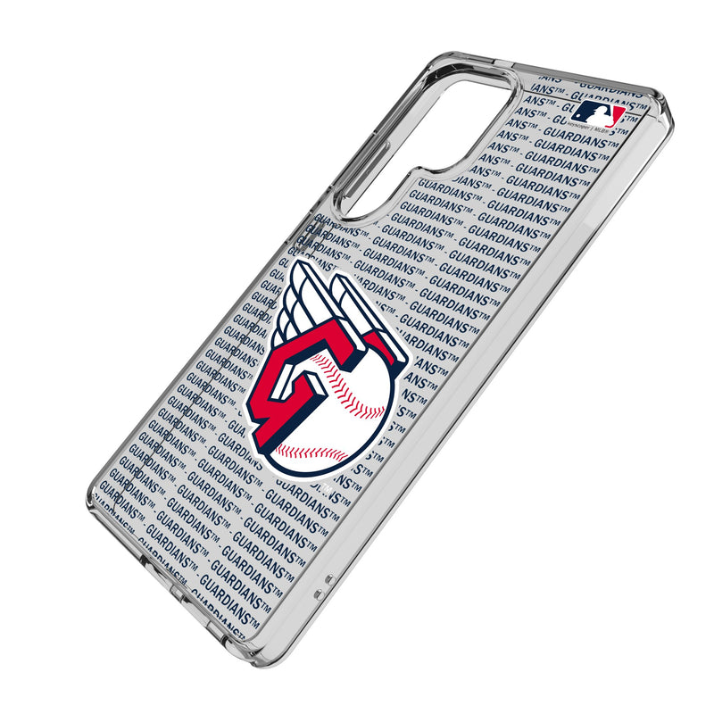 Cleveland Guardians Text Backdrop Galaxy Clear Phone Case for Samsung Galaxy Iso.Jpg