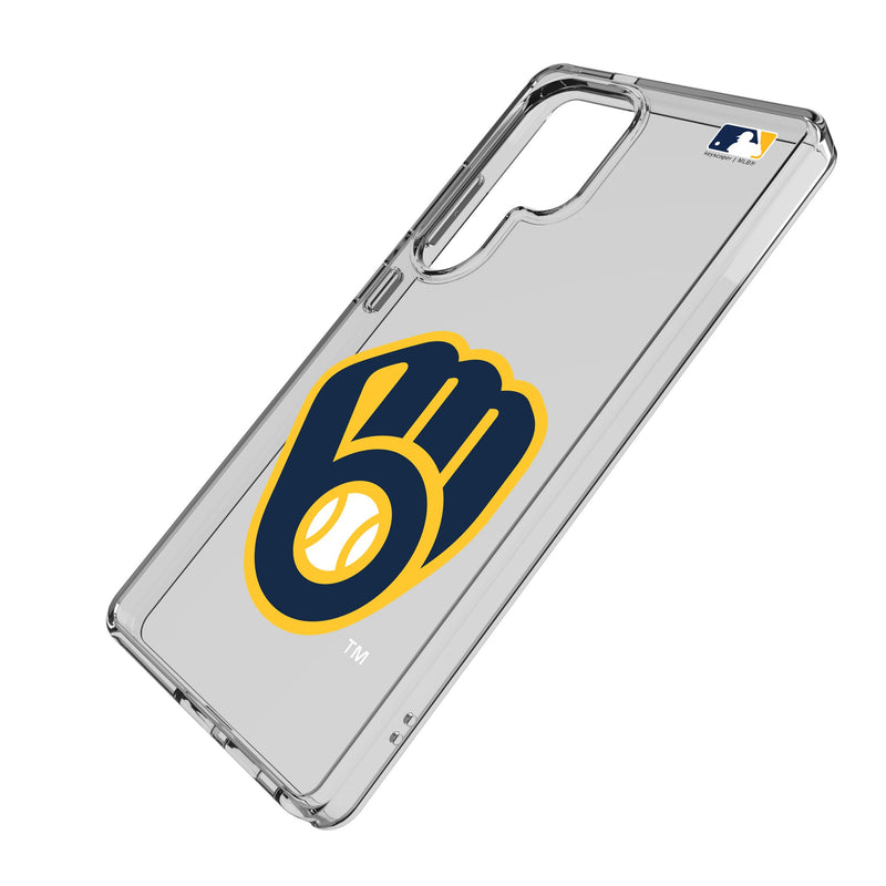 Milwaukee Brewers Text Backdrop Galaxy Clear Phone Case for Samsung Galaxy Iso.Jpg