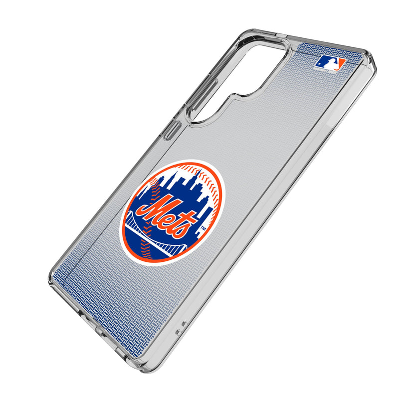 New York Mets Linen Galaxy Clear Phone Case for Samsung Galaxy Iso.Jpg
