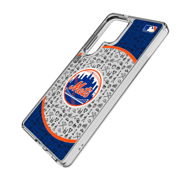 New York Mets Personalized Circle Galaxy Clear Phone Case for Samsung Galaxy Iso.Jpg