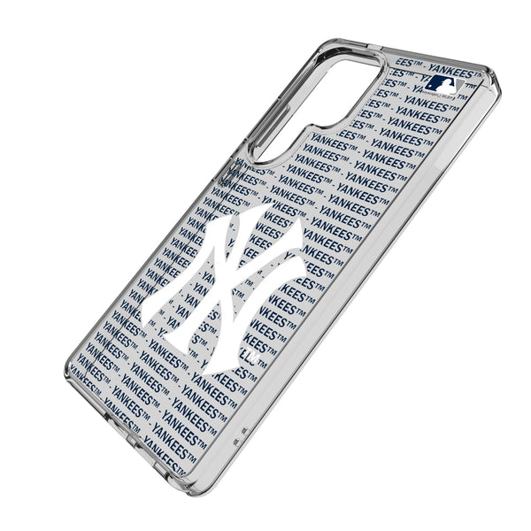 New York Yankees Text Backdrop Galaxy Clear Phone Case for Samsung Galaxy Iso.Jpg