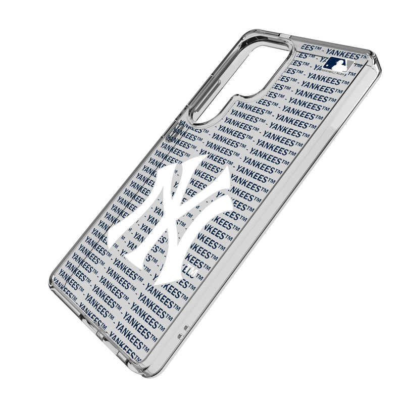 New York Yankees Text Backdrop Galaxy Clear Phone Case for Samsung Galaxy Iso.Jpg