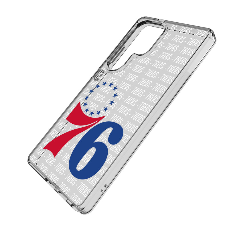 Philadelphia 76ers Text Backdrop Galaxy Clear Phone Case for Samsung Galaxy Iso.Jpg