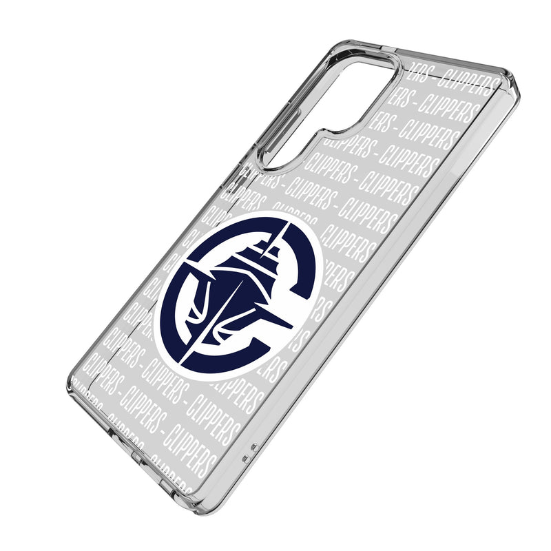 Los Angeles Clippers Text Backdrop Galaxy Clear Phone Case for Samsung Galaxy Iso.Jpg