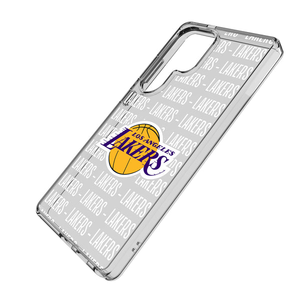 Los Angeles Lakers Text Backdrop Galaxy Clear Phone Case for Samsung Galaxy Iso.Jpg