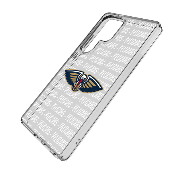 New Orleans Pelicans Text Backdrop Galaxy Clear Phone Case for Samsung Galaxy Iso.Jpg