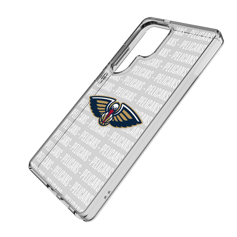 New Orleans Pelicans Text Backdrop Galaxy Clear Phone Case for Samsung Galaxy Iso.Jpg