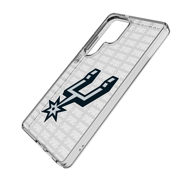 San Antonio Spurs Text Backdrop Galaxy Clear Phone Case for Samsung Galaxy Iso.Jpg