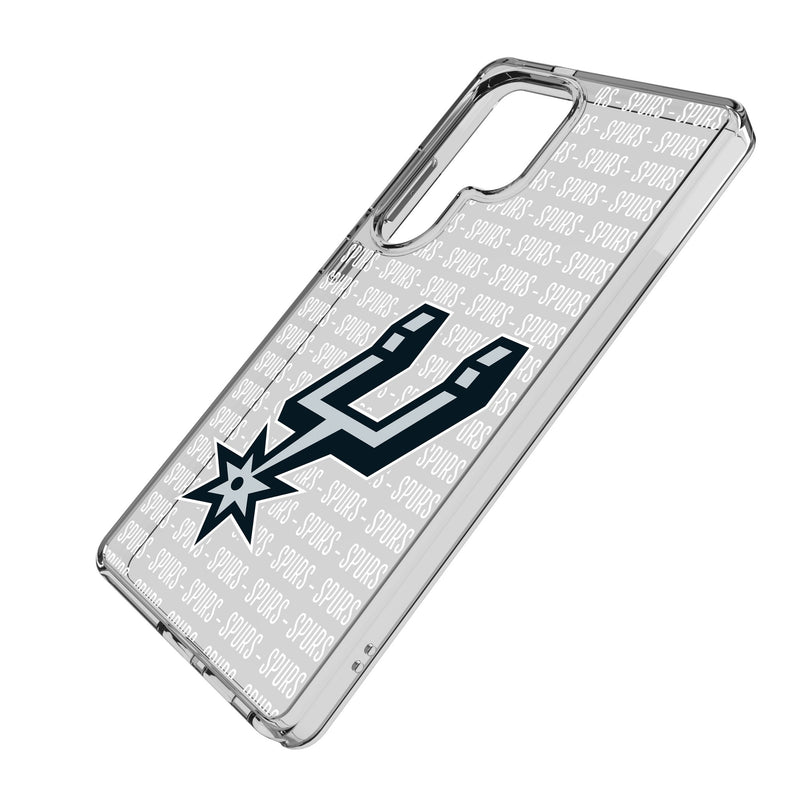 San Antonio Spurs Text Backdrop Galaxy Clear Phone Case for Samsung Galaxy Iso.Jpg