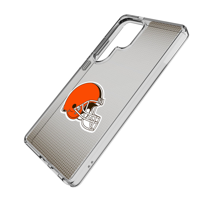 Cleveland Browns Linen Galaxy Clear Phone Case for Samsung Galaxy Iso.Jpg