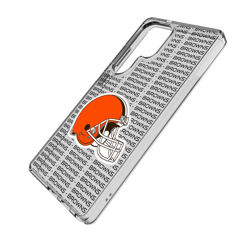 Cleveland Browns Text Backdrop Galaxy Clear Phone Case for Samsung Galaxy Iso.Jpg