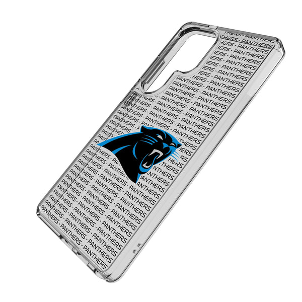 Carolina Panthers Text Backdrop Galaxy Clear Phone Case for Samsung Galaxy Iso.Jpg