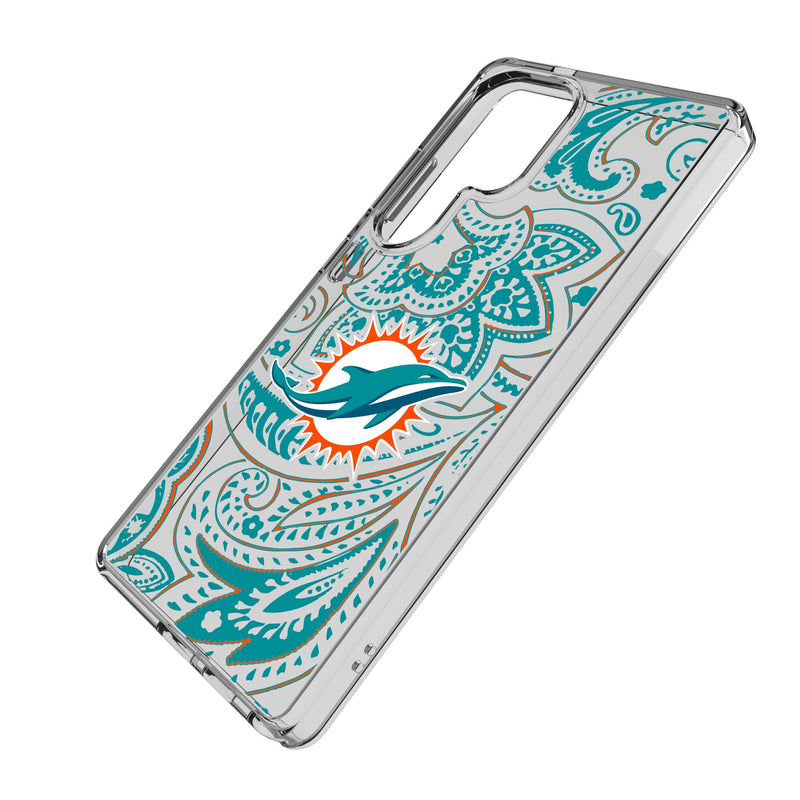 Miami Dolphins Paisley Galaxy Clear Phone Case for Samsung Galaxy Iso.Jpg