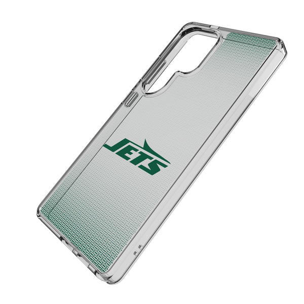 New York Jets Linen Galaxy Clear Phone Case for Samsung Galaxy Iso.Jpg
