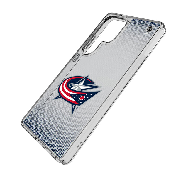 Columbus Blue Jackets Linen Galaxy Clear Phone Case for Samsung Galaxy Iso.Jpg