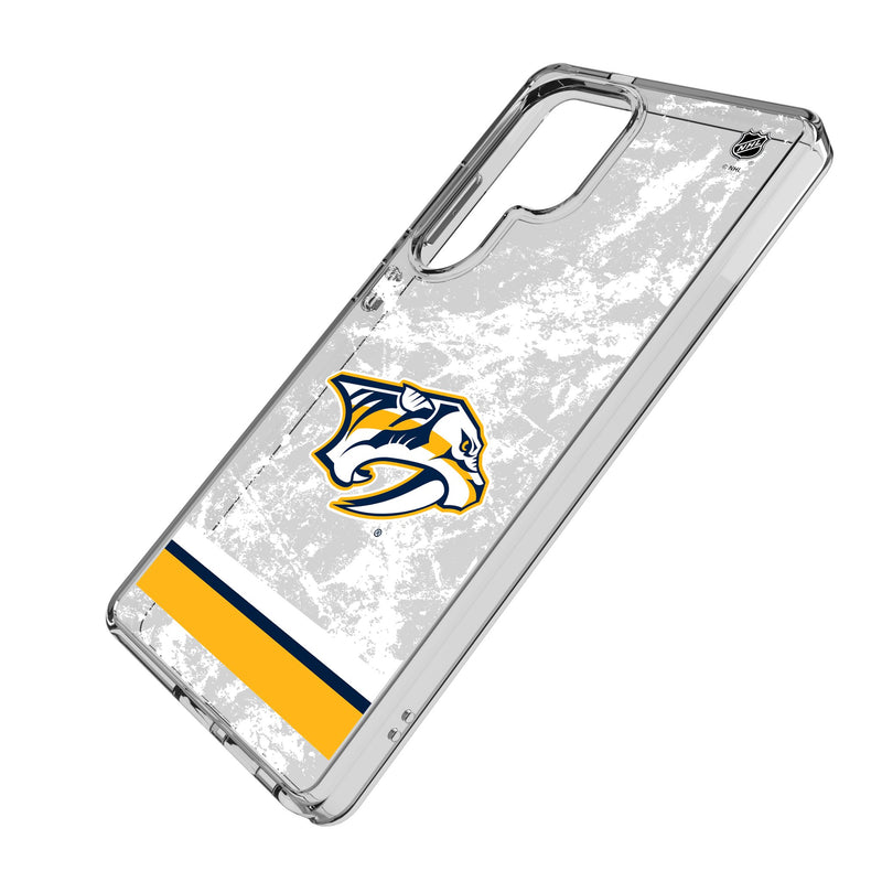 Nashville Predators Ice Stripe Galaxy Clear Phone Case for Samsung Galaxy Iso.Jpg