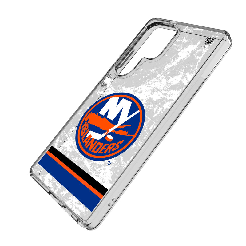 New York Islanders Ice Stripe Galaxy Clear Phone Case for Samsung Galaxy Iso.Jpg