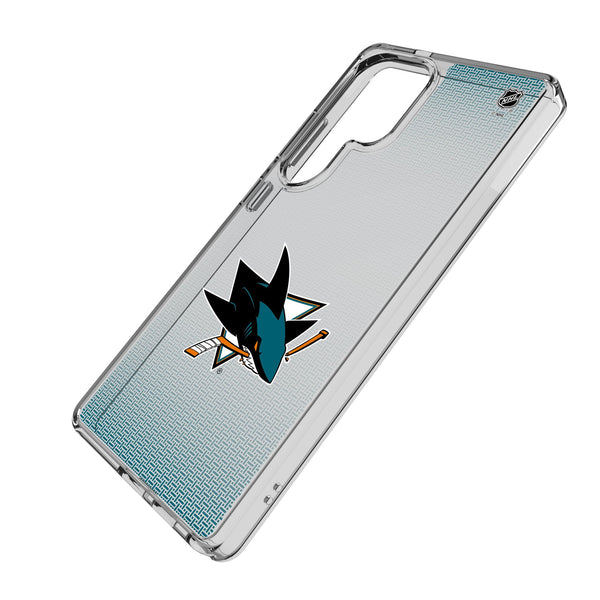 San Jose Sharks Linen Galaxy Clear Phone Case for Samsung Galaxy Iso.Jpg