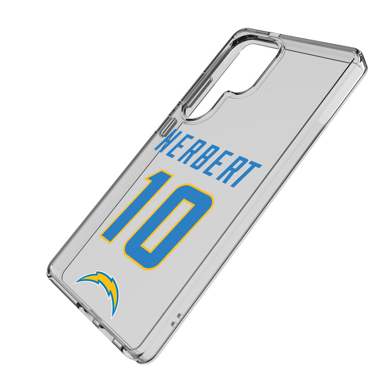 Justin Herbert Los Angeles Chargers 10 Game Tactic Galaxy Clear Phone Case for Samsung Galaxy Iso.Jpg