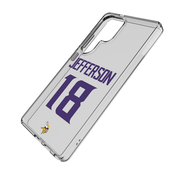 Justin Jefferson Minnesota Vikings 18 Game Tactic Galaxy Clear Phone Case for Samsung Galaxy Iso.Jpg