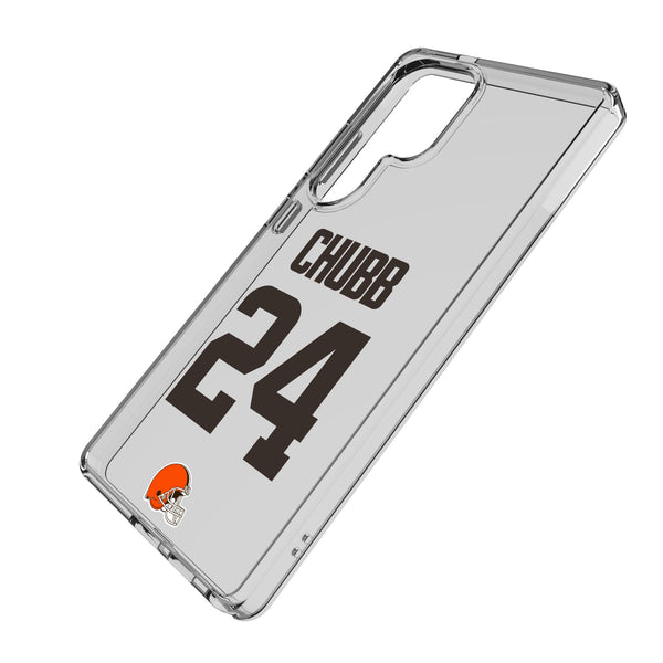 Nick Chubb Cleveland Browns 24 Game Tactic Galaxy Clear Phone Case for Samsung Galaxy Iso.Jpg