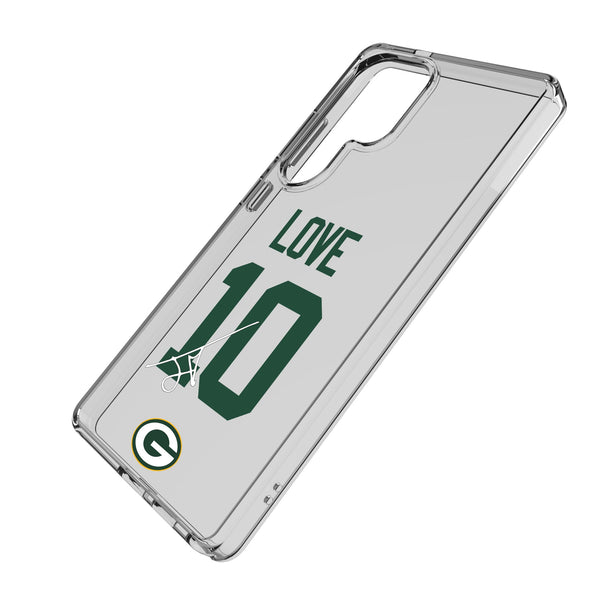 Jordan Love Green Bay Packers 10 Game Tactic Galaxy Clear Phone Case for Samsung Galaxy Iso.Jpg