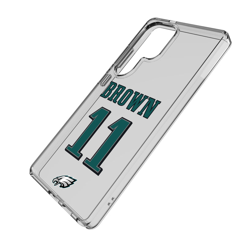 A.J. Brown Philadelphia Eagles 11 Game Tactic Galaxy Clear Phone Case for Samsung Galaxy Iso.Jpg