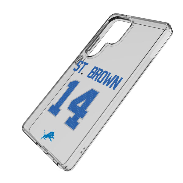 Amon-Ra St. Brown Detroit Lions 14 Game Tactic Galaxy Clear Phone Case for Samsung Galaxy Iso.Jpg