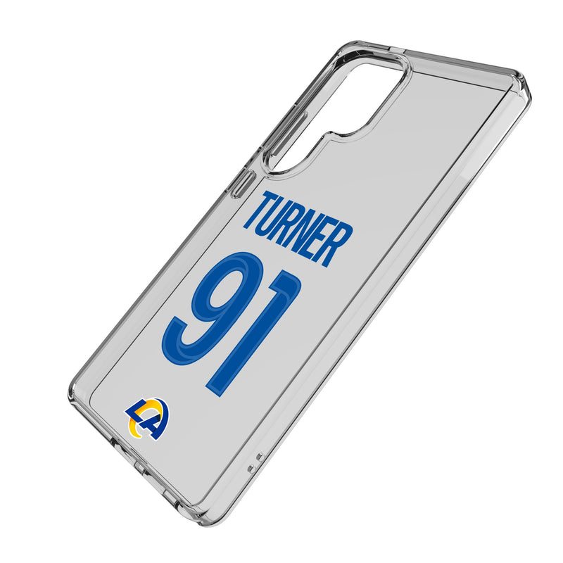 Kobie Turner Los Angeles Rams 91 Game Tactic Galaxy Clear Phone Case for Samsung Galaxy Iso.Jpg