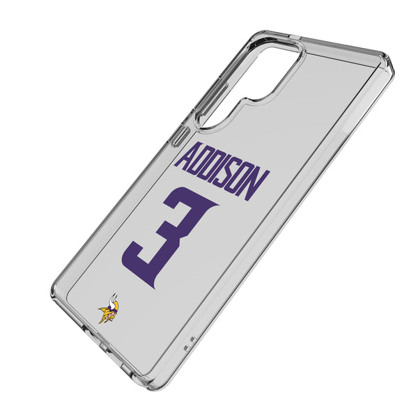 Jordan Addison Minnesota Vikings 3 Game Tactic Galaxy Clear Phone Case for Samsung Galaxy Iso.Jpg