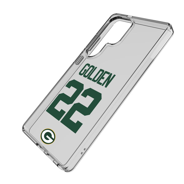 Matthew Golden Green Bay Packers 22 Game Tactic Galaxy Clear Phone Case for Samsung Galaxy Iso.Jpg