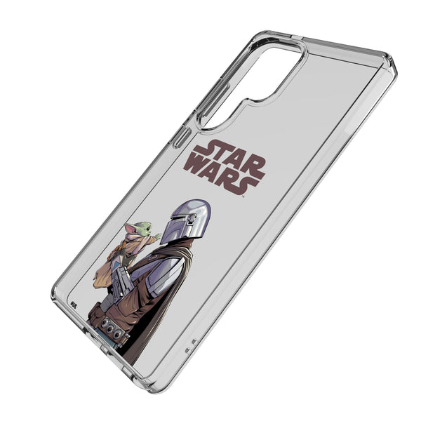 Star Wars: The Mandalorian Grogu and Din Djarin Color Block Galaxy Clear Phone Case for Samsung Galaxy Iso.Jpg